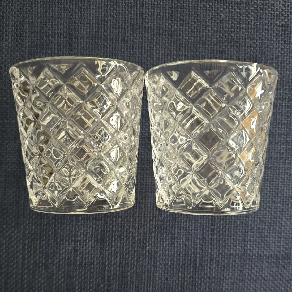 TWO 3 oz Crate & Barrel Clear Faceted Shot Glasses (Set of 2) Nwt No Box